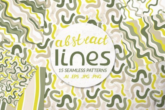 15 Seamless Patterns with Wavy Lines: Versatile, Editable Design Assets for Modern Creatives