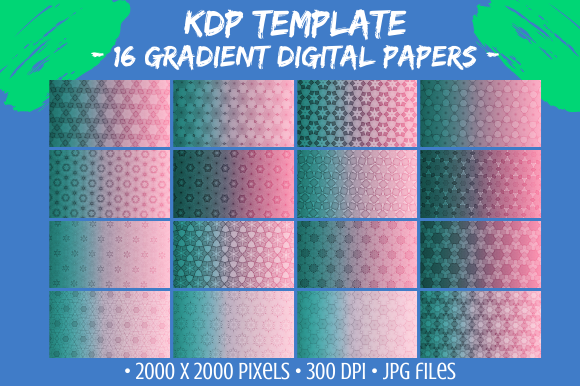 16 Gradient Color Digital Paper Patterns: Beautiful, High-Resolution Design Resources for Creative Professionals and DIY Enthusiasts