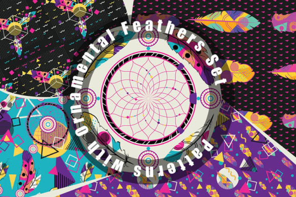 7 Vector Patterns with Ornamental Feather: Stylish, Scalable Boho Design for Modern Creators