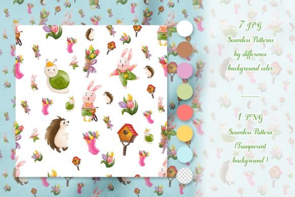 Animal and Springtime Seamless Patterns