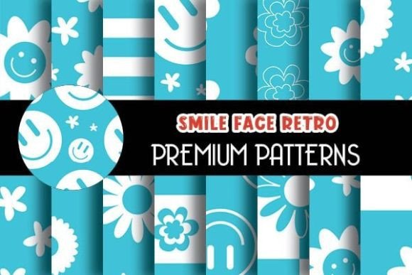 Blue Happy Face Groovy Retro Patterns: A Creative Catalyst for Modern Design Projects