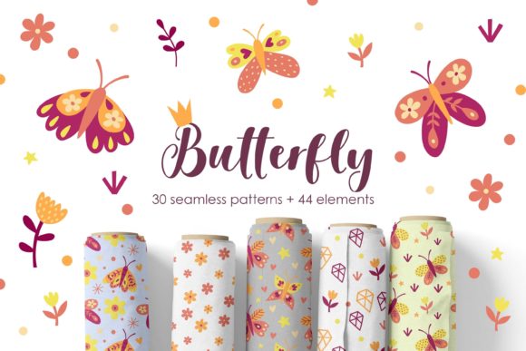 Butterfly Seamless Patterns Collection