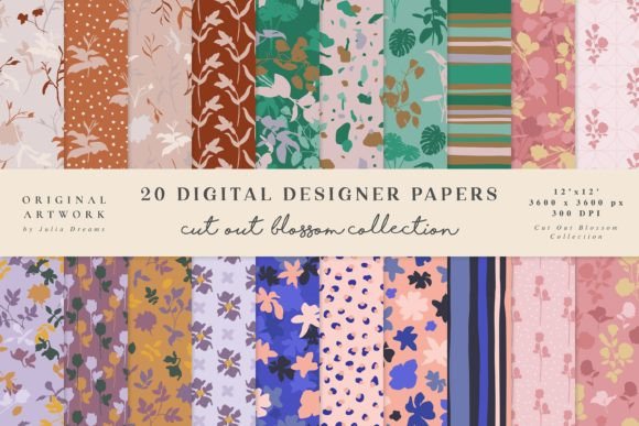 Cut Out Blossom Seamless Patterns