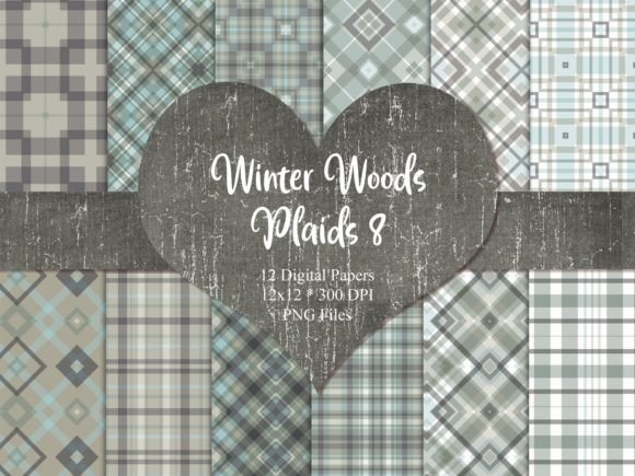 Farmhouse Winter Blues Plaid Patterns