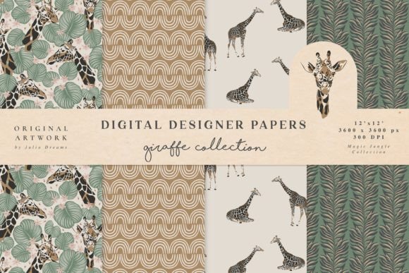 Giraffe Seamless Patterns Magic Jungle