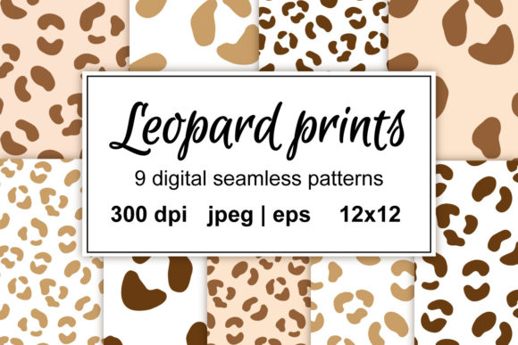 Leopard Print Patterns Set: Seamless Wild Cat Backgrounds for Creative Projects