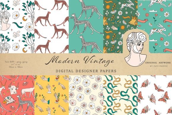 Modern Vintage Seamless Patterns