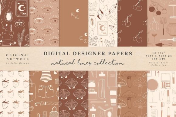 Natural Lines Seamless Patterns