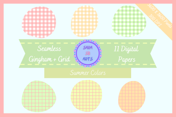 Seamless Gingham and Grid Patterns