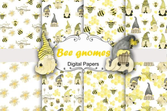 Seamless Patterns with Bee Gnomes: A Versatile Digital Resource for Creative Professionals and Makers