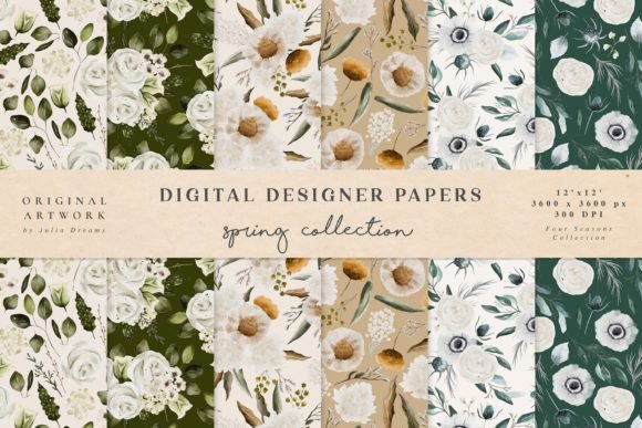 Spring Four Seasons Seamless Patterns