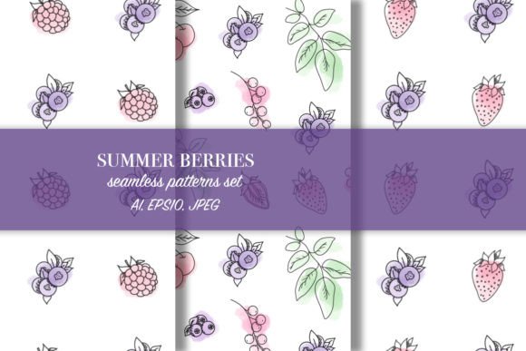 Summer Berries Set of Seamless Patterns: Fresh, Versatile Design Resources for Creative Professionals