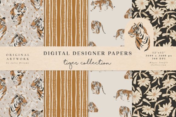 Tiger Seamless Patterns Magic Jungle