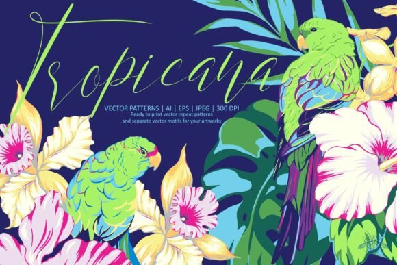 Tropicana Vector Patterns: Vibrant, Ready-to-Print Seamless Designs for Creative Professionals